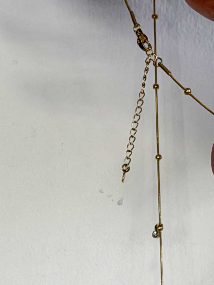 Charm - Lang guldhalskæde med kirsebær og hjerte vedhæng